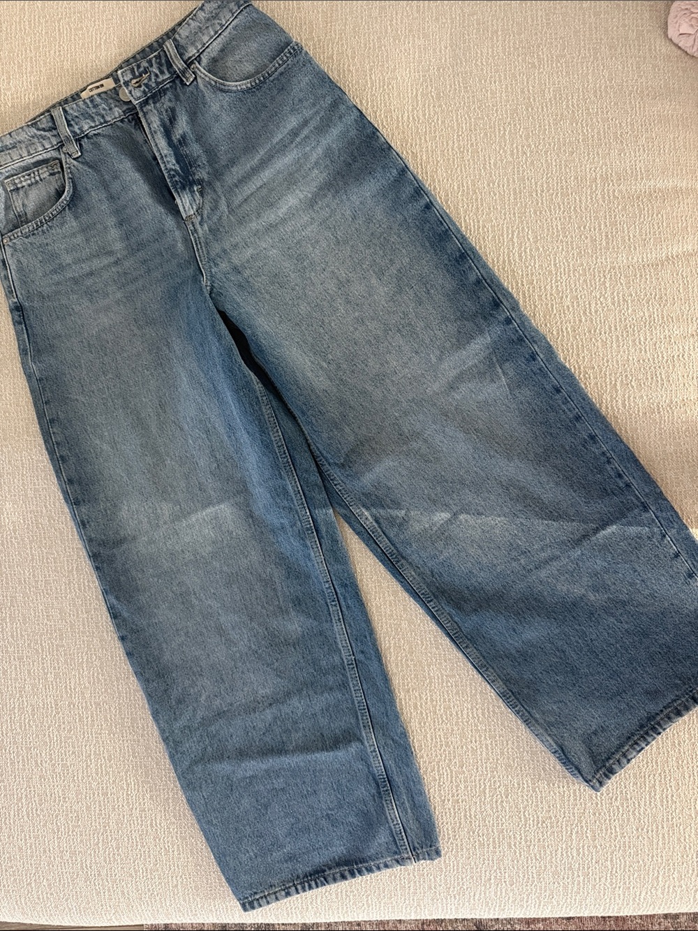 Cotton On Women's Wide-Leg Blue Denim Jeans